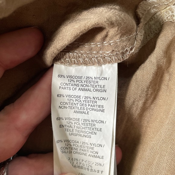 J.Crew Soft Gold Lame' Shirt Dress Sz 4 - Picture 9 of 10